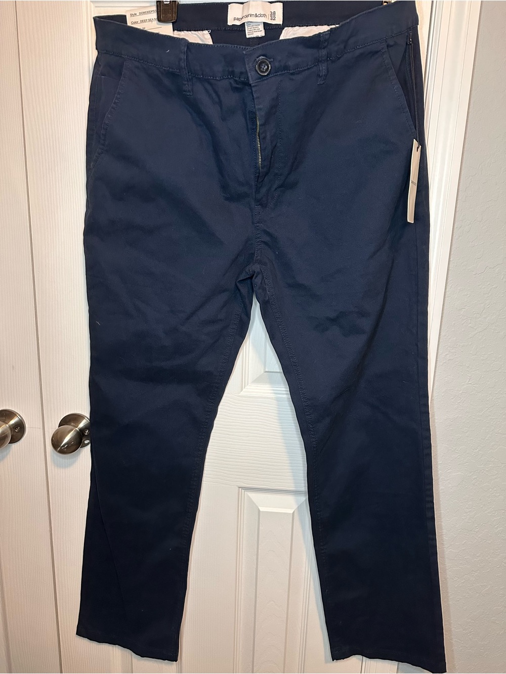 Paper Denim & Cloth Dark Navy Slim Straight Chinos
